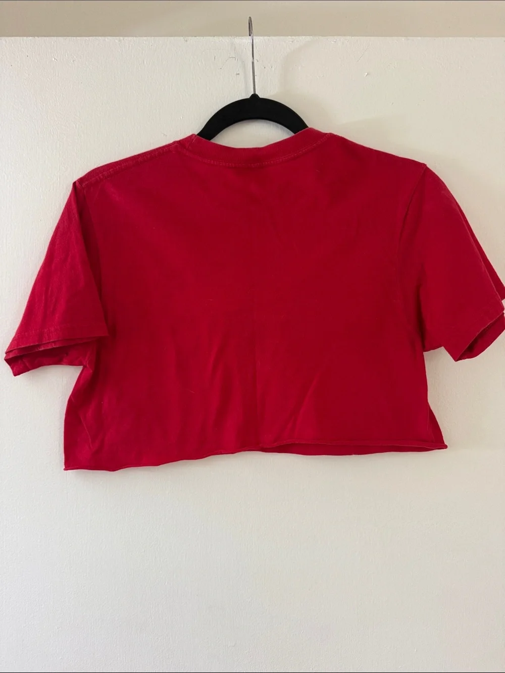 Vans Red 'Off The Wall' Logo Crop Tee